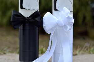 Lumanare nunta cu silueta miri diametru de 7cm, inaltime de 40cm sau 50cm 
