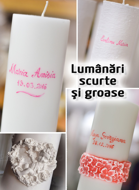 Lumanari botez scurte si groase 